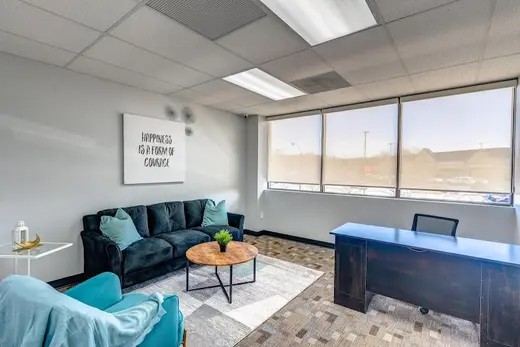 Bright and inviting office space at Evolve Life Centers, a detox center in Baltimore.