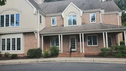 Brick exterior of Grace Recovery Services, a sober living home in Baltimore.